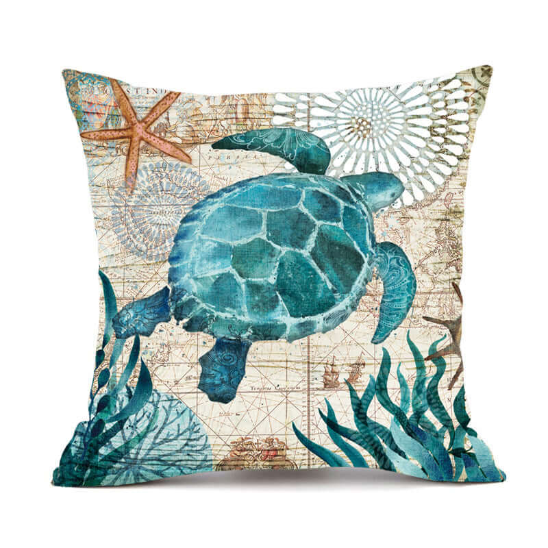 Add a Touch of Coastal Charm with Sea Turtle Printed Cushion Covers - Homelune LTD home essentials and decor!