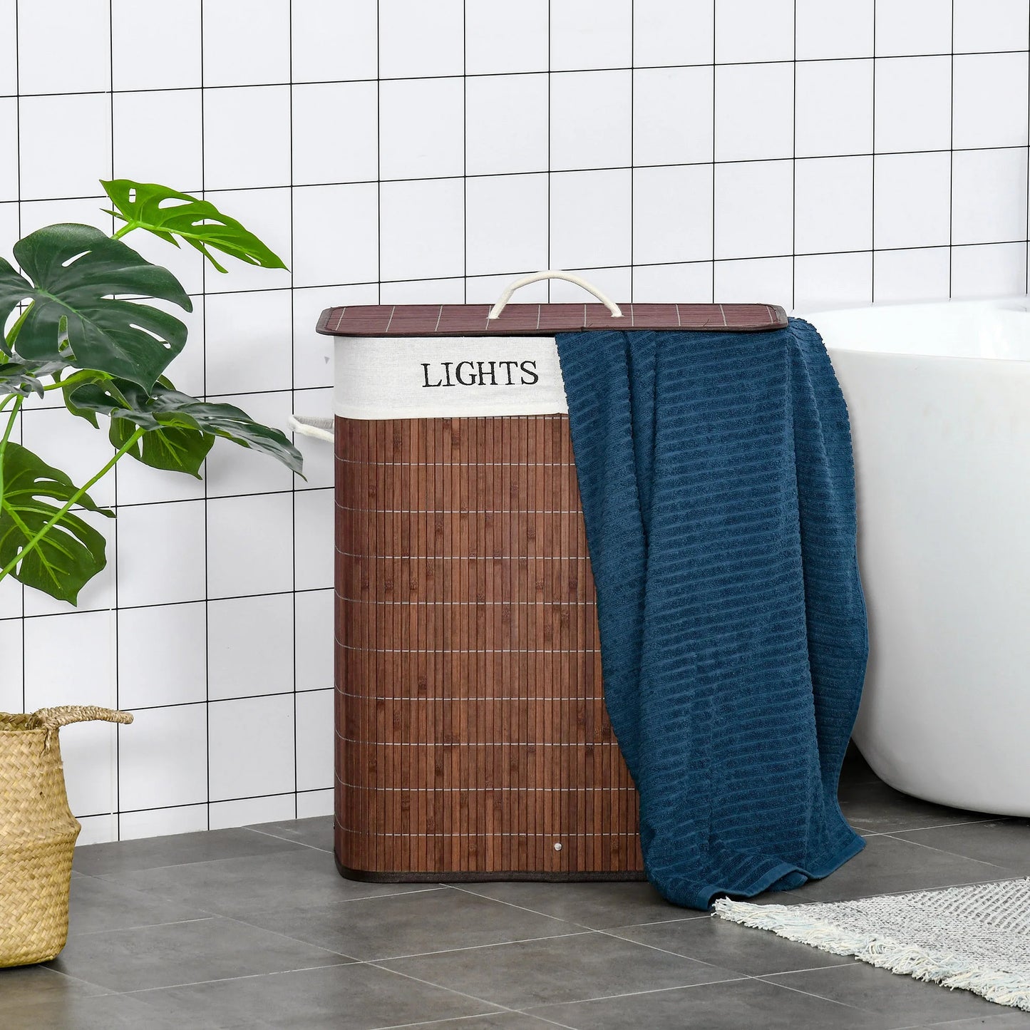 Bamboo Laundry Hamper – Light & Dark Sorter Homelune LTD