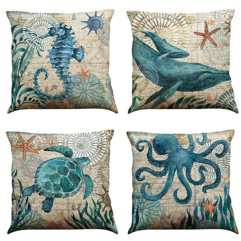 Bring Coastal Vibes Home with Sea Turtle Printed Cushion Covers - Homelune LTD home essentials and decor!