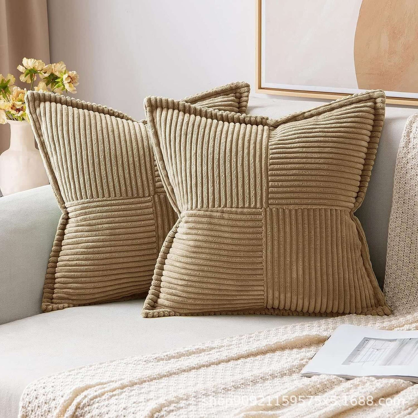 Cozy Up Your Living Space with Corduroy Boho Striped Pillow Covers - Homelune LTD home essentials and decor!