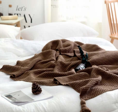 Cozy Up in Style with Our Nordic Fringed Knit Wool Blanket! - Homelune LTD home essentials and decor!