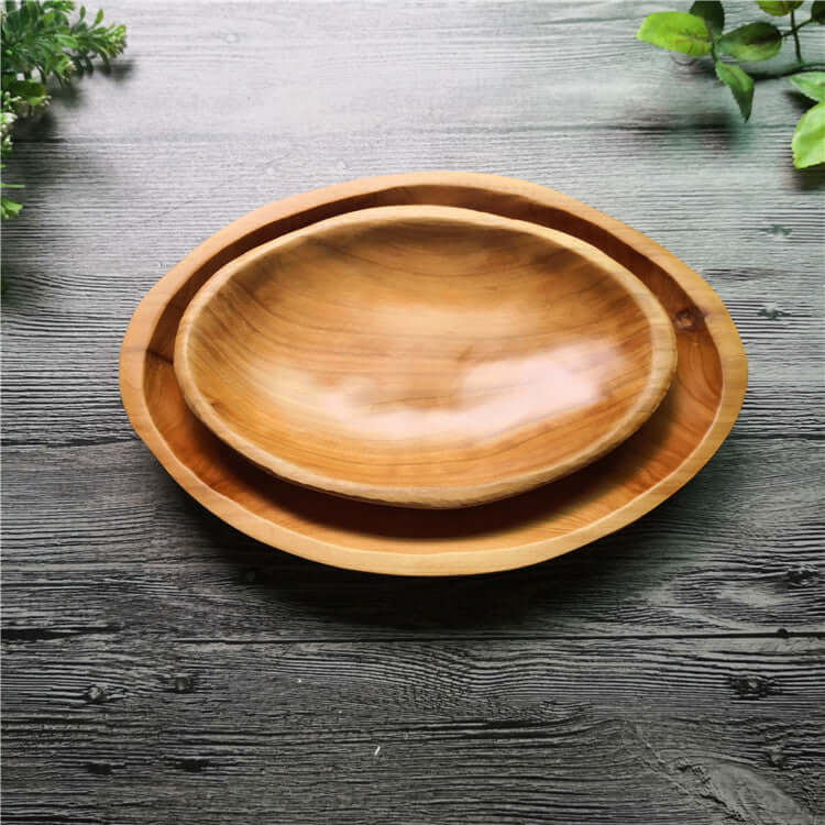 Creative Household Oval Wood Compote Plate - Homelune LTD home essentials and decor!