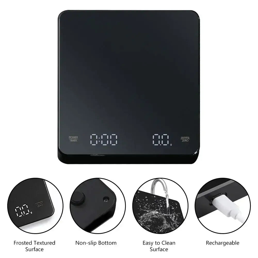 Discover the perfect brewing companion: our Digital Rechargeable Coffee Scale with Timer! - Homelune LTD home essentials and decor!