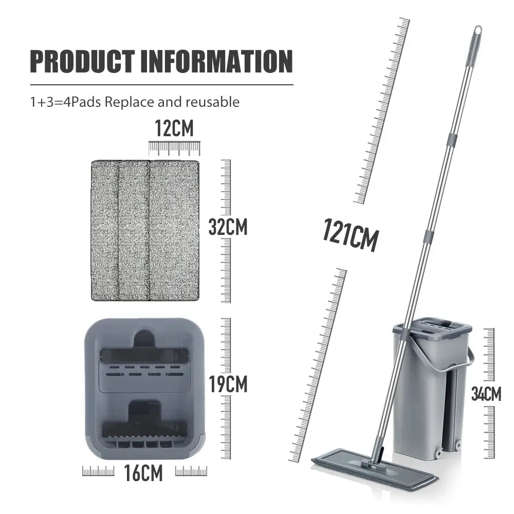 Effortless Floor Cleaning with Hands-Free Flat Squeeze Mop! - Homelune LTD home essentials and decor!