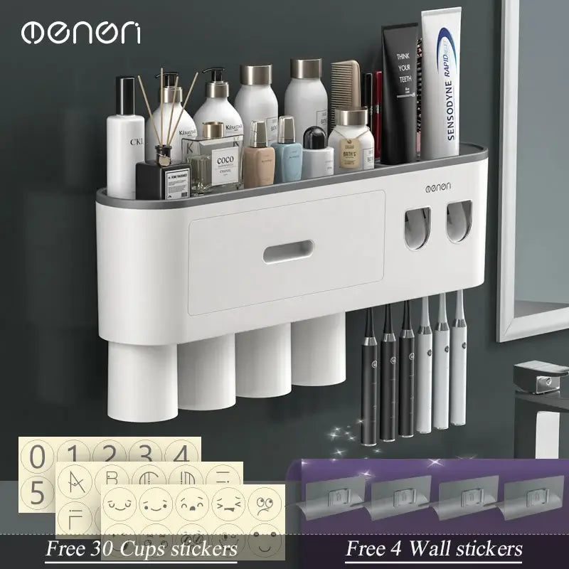 Elevate Your Bathroom with Our Innovative Magnetic Adsorption Toothbrush Holder! - Homelune LTD home essentials and decor!