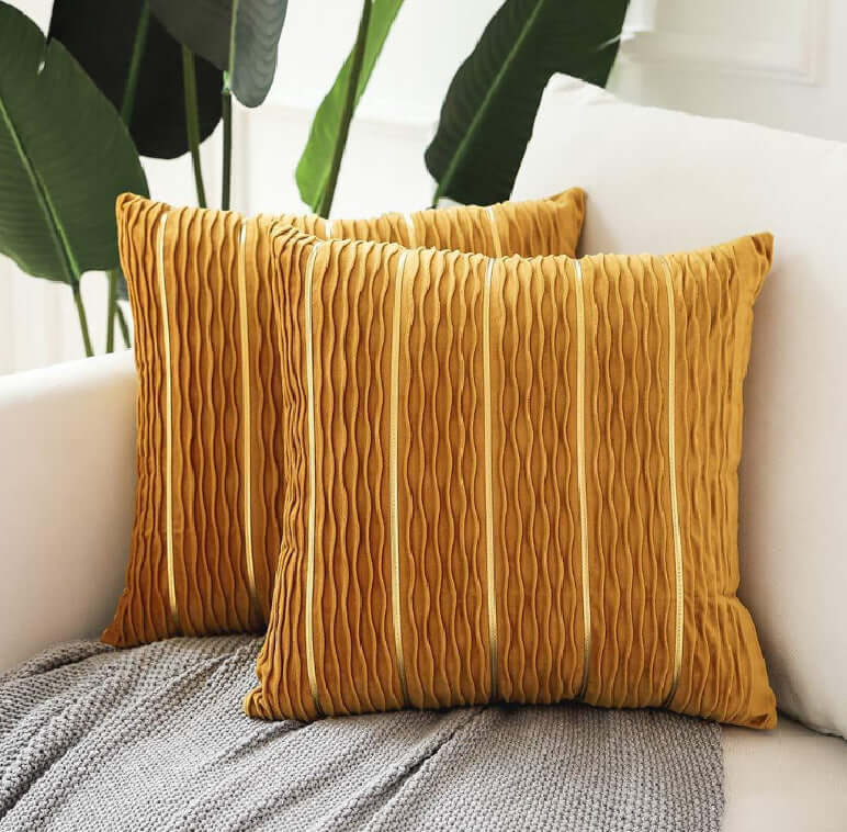 Enhance Your Sofa with the Elegant Striped Velvet Pillow Cover! - Homelune LTD home essentials and decor!