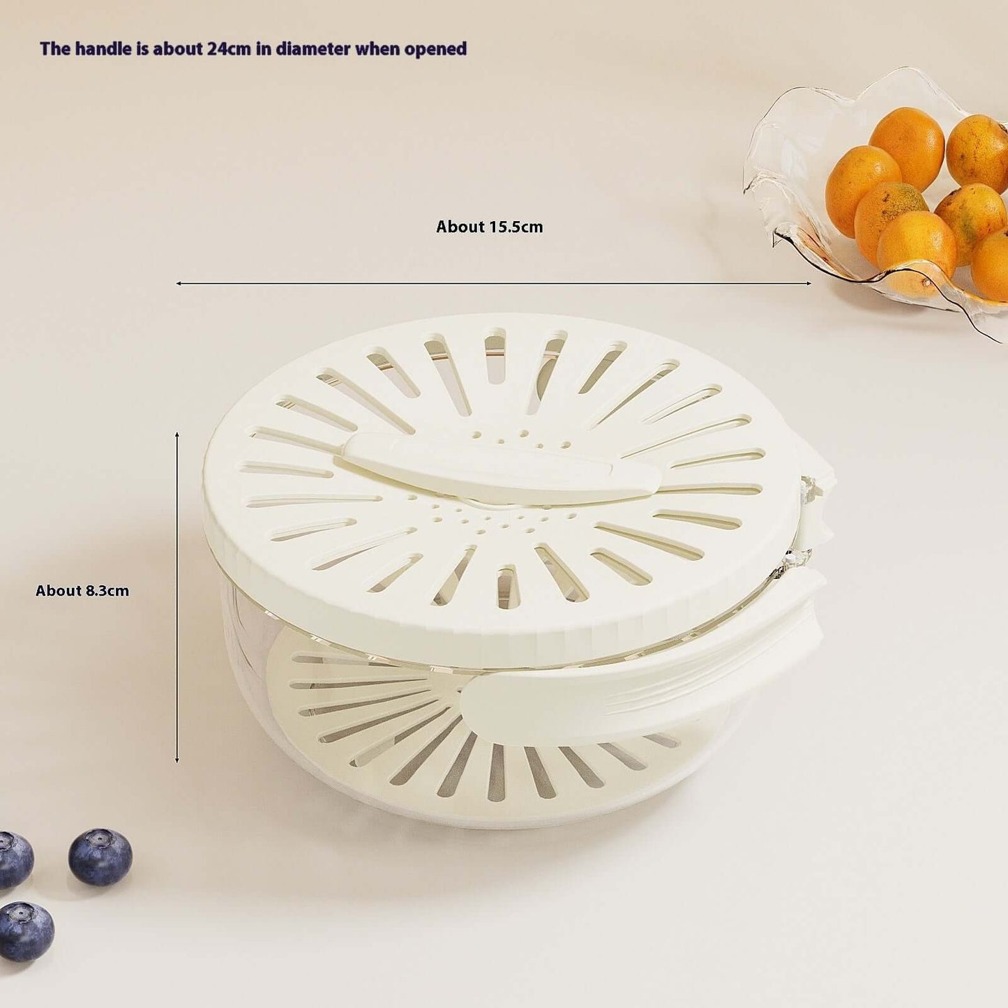 Foldable Fruit Drain Basket with Lid for Easy Cleaning - Homelune LTD home essentials and decor!