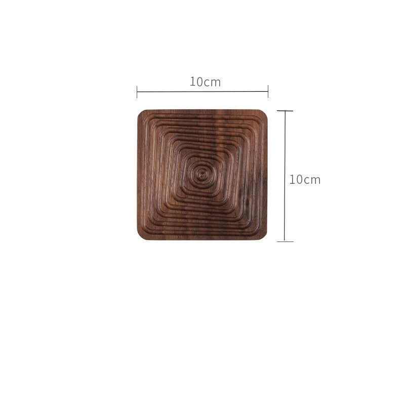 Japanese Black Walnut Geometric Tea Coaster: Creative Cup Holder - Homelune LTD home essentials and decor!