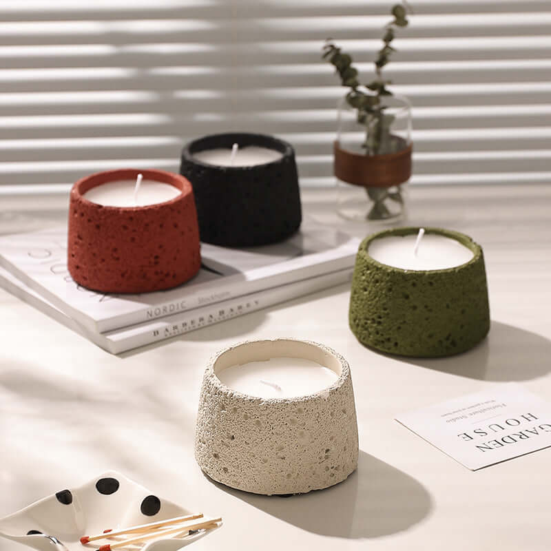 Modern Cement Candle Holder: Perfect for Aromatherapy & Home Décor - Homelune LTD home essentials and decor!