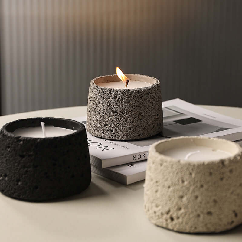 Modern Cement Candle Holder: Perfect for Aromatherapy & Home Décor - Homelune LTD home essentials and decor!