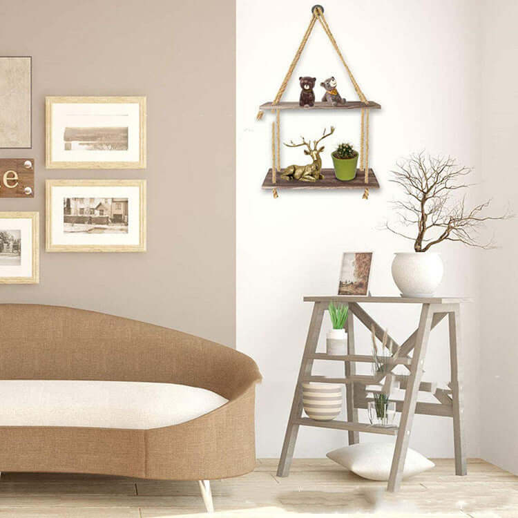 Nordic Hemp Rope Rack: Retro Wooden Partition Decor - Homelune LTD home essentials and decor!