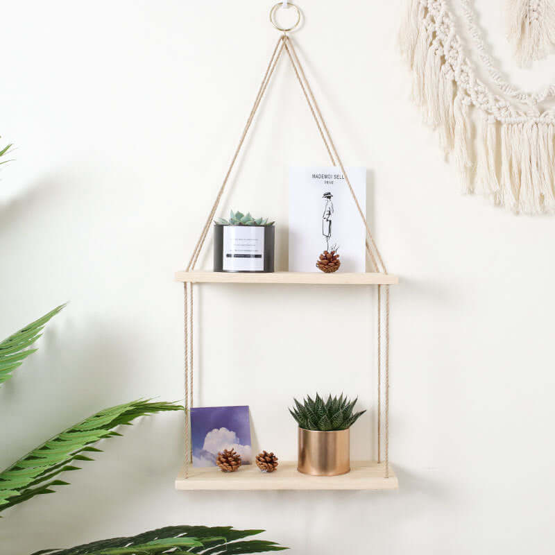 Nordic Hemp Rope Rack: Retro Wooden Partition Decor - Homelune LTD home essentials and decor!