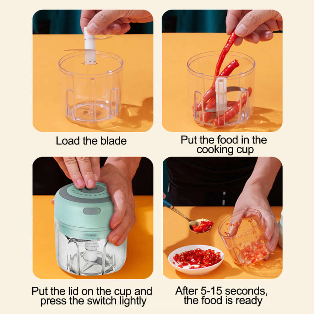Powerful & Durable Kitchen Tool – USB Rechargeable Mini Electric Garlic Chopper - Homelune LTD home essentials and decor!