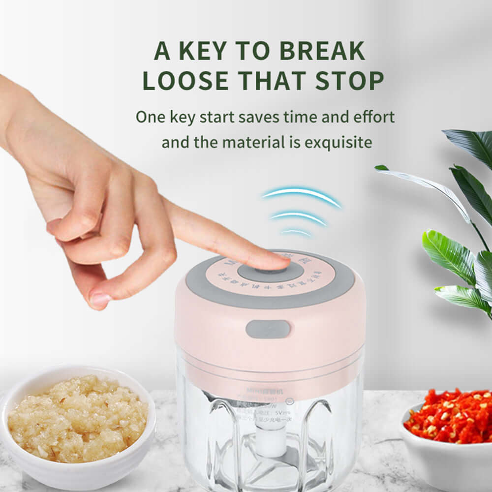Powerful & Durable Kitchen Tool – USB Rechargeable Mini Electric Garlic Chopper - Homelune LTD home essentials and decor!