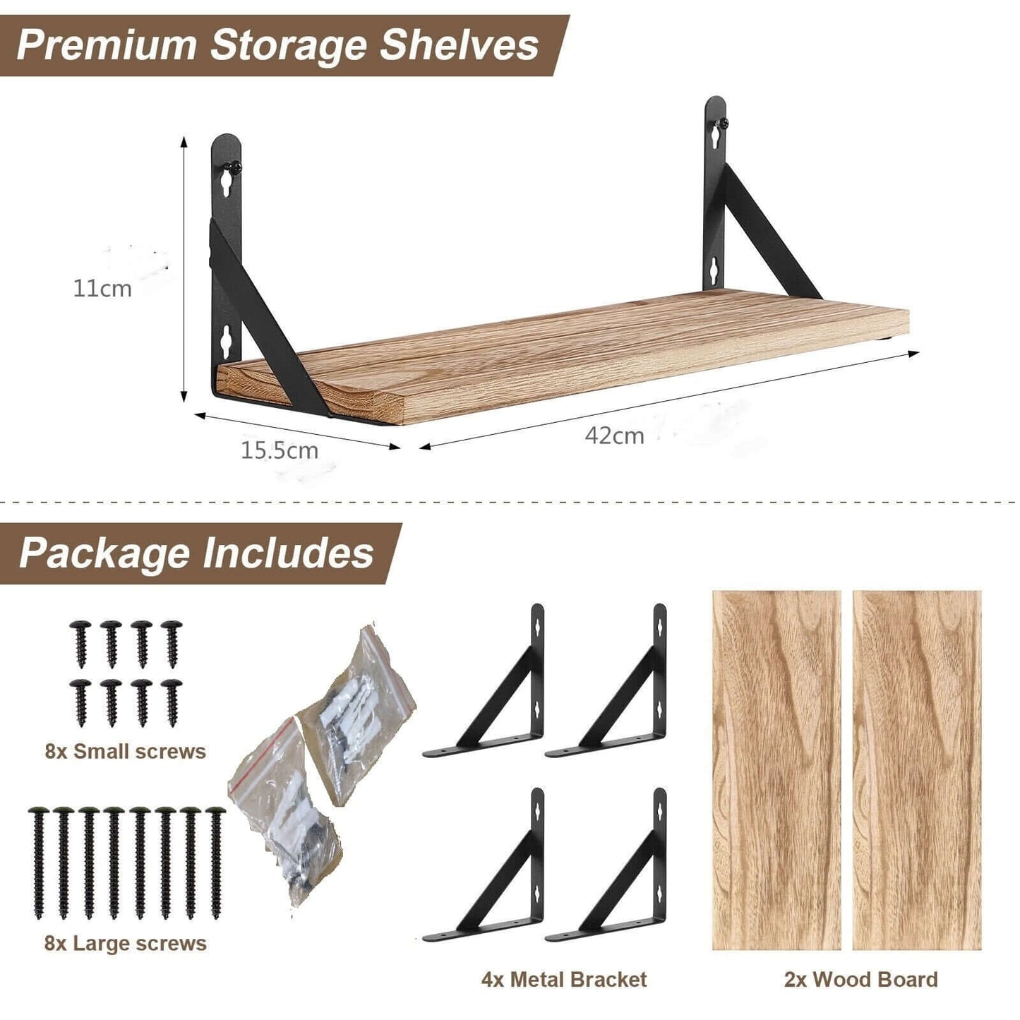 Rustic Industrial Wooden Floating Shelves for Wall Display - Homelune LTD home essentials and decor!