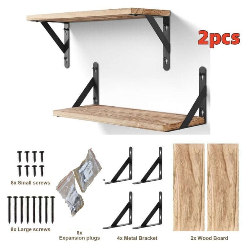 Rustic Industrial Wooden Floating Shelves for Wall Display - Homelune LTD home essentials and decor!