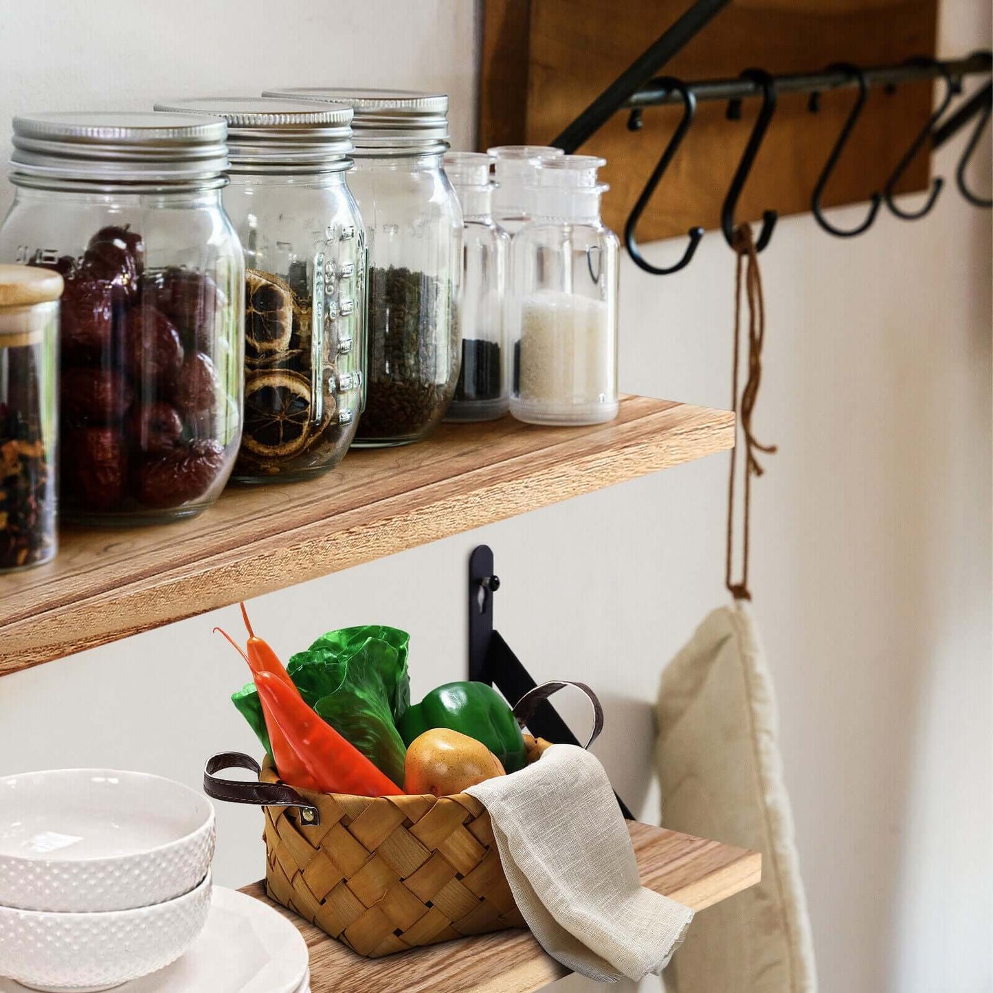 Rustic Industrial Wooden Floating Shelves for Wall Display - Homelune LTD home essentials and decor!