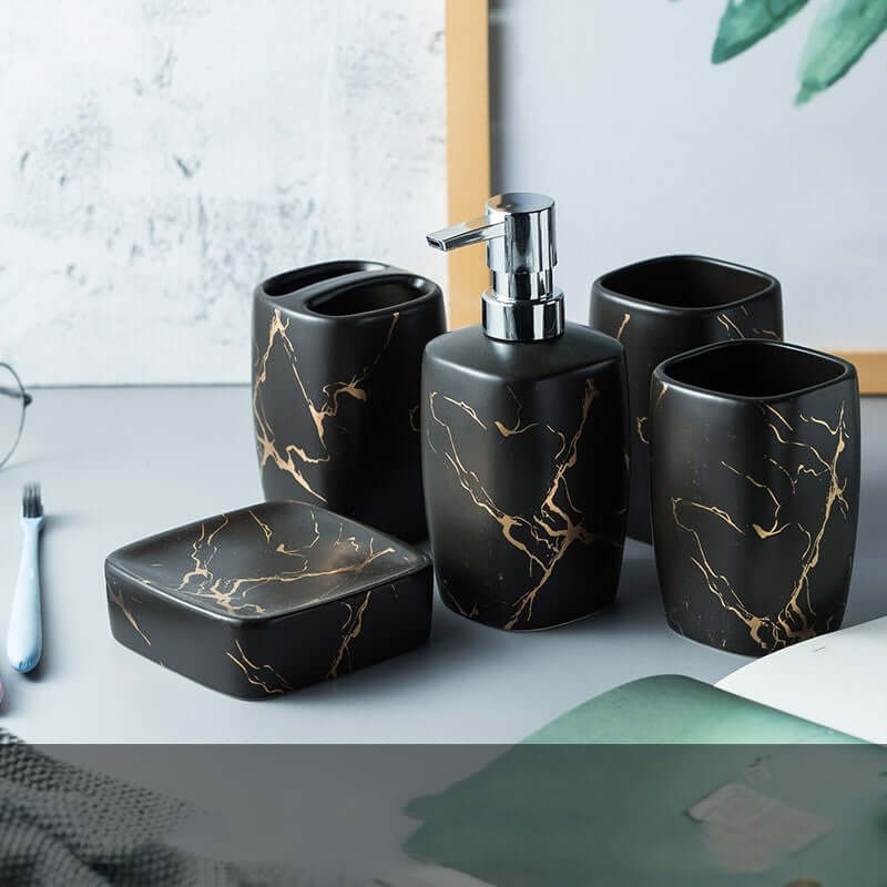 Upgrade Your Bathroom with Our Elegant Wash Bathroom Gift Set & Mouthwash Cup! - Homelune LTD home essentials and decor!