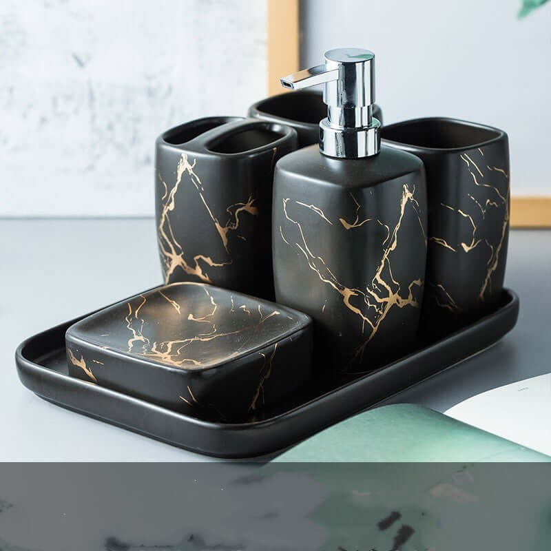 Upgrade Your Bathroom with Our Elegant Wash Bathroom Gift Set & Mouthwash Cup! - Homelune LTD home essentials and decor!