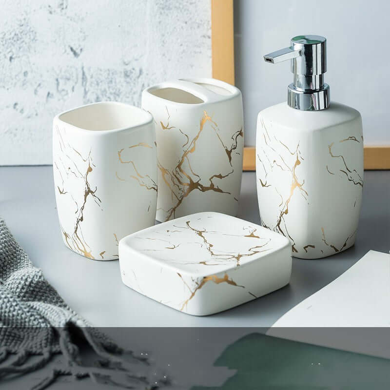 Upgrade Your Bathroom with Our Elegant Wash Bathroom Gift Set & Mouthwash Cup! - Homelune LTD home essentials and decor!