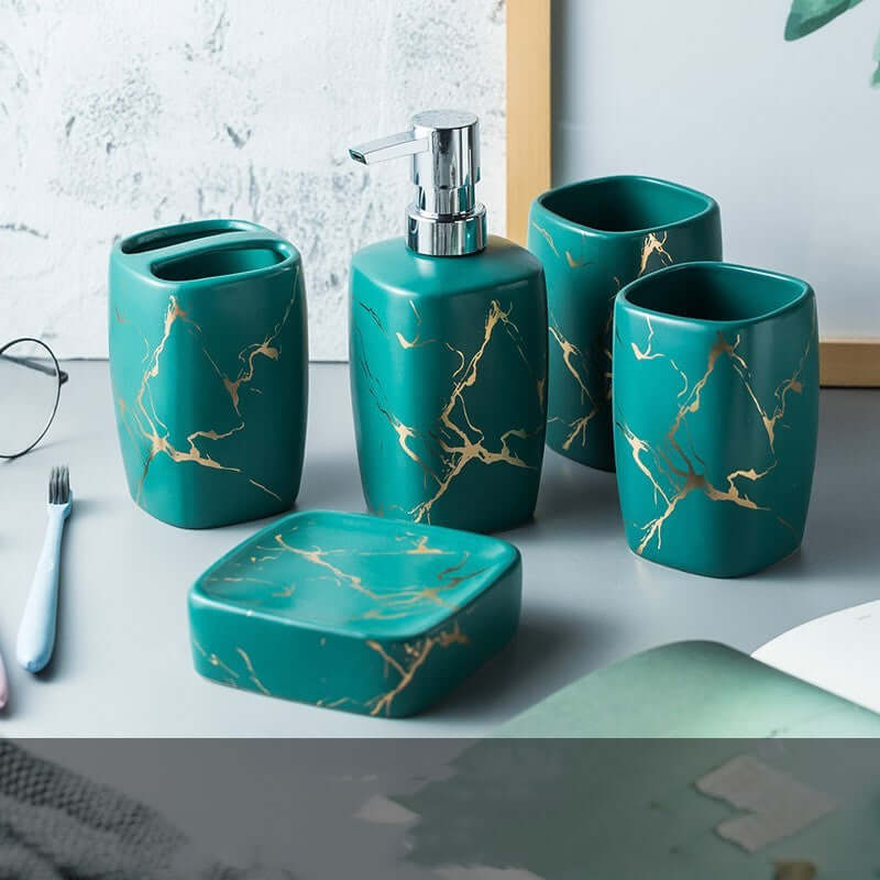 Upgrade Your Bathroom with Our Elegant Wash Bathroom Gift Set & Mouthwash Cup! - Homelune LTD home essentials and decor!