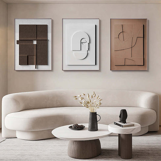 Add Elegance and Tranquility with Our Morandi Tones Geometric Abstract Painting! - Homelune LTD home essentials and decor!