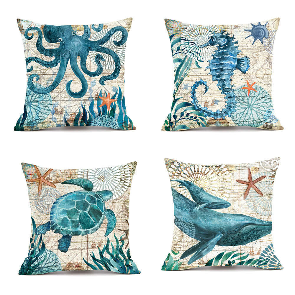 Add a Touch of Coastal Charm with Sea Turtle Printed Cushion Covers - Homelune LTD home essentials and decor!
