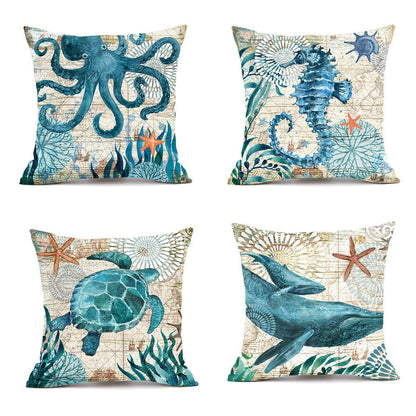 Add a Touch of Coastal Charm with Sea Turtle Printed Cushion Covers - Homelune LTD home essentials and decor!