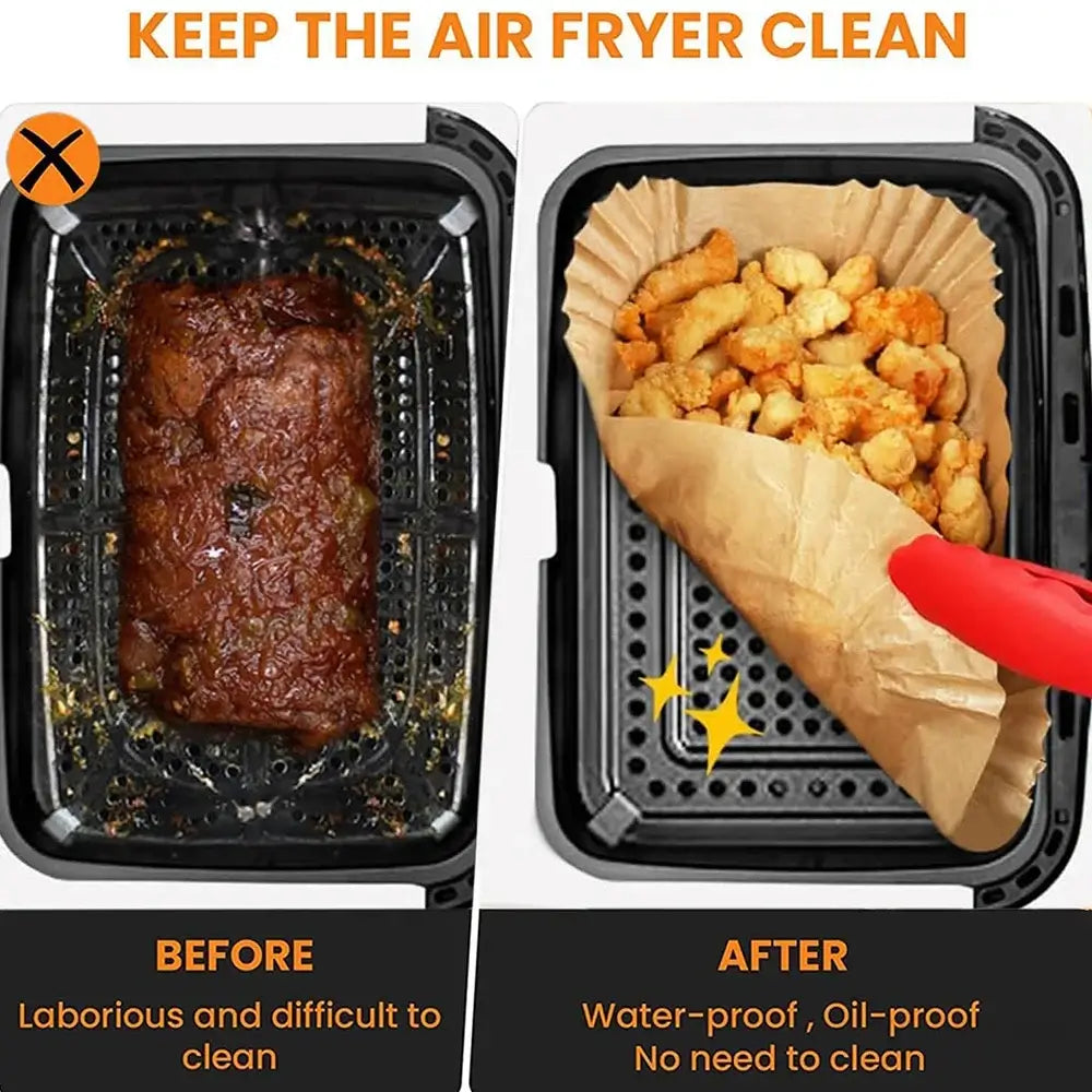 Air Fryer Paper Liners! - Effortless Cooking with Our Rectangle Disposable - Homelune LTD home essentials and decor!