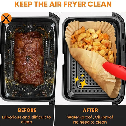 Air Fryer Paper Liners! - Effortless Cooking with Our Rectangle Disposable - Homelune LTD home essentials and decor!