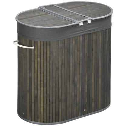 Bamboo Laundry Basket – 2 Compartments Homelune LTD