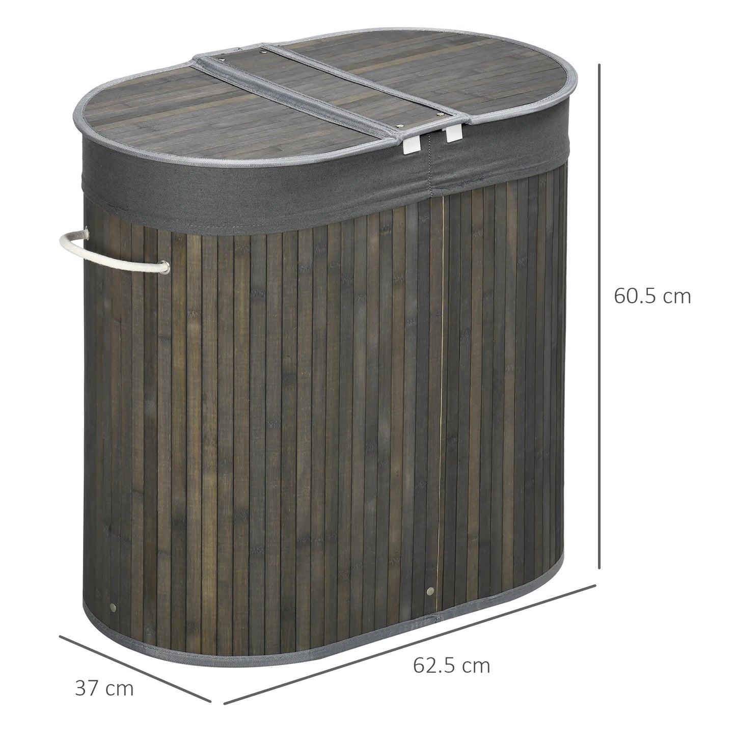 Bamboo Laundry Basket – 2 Compartments Homelune LTD