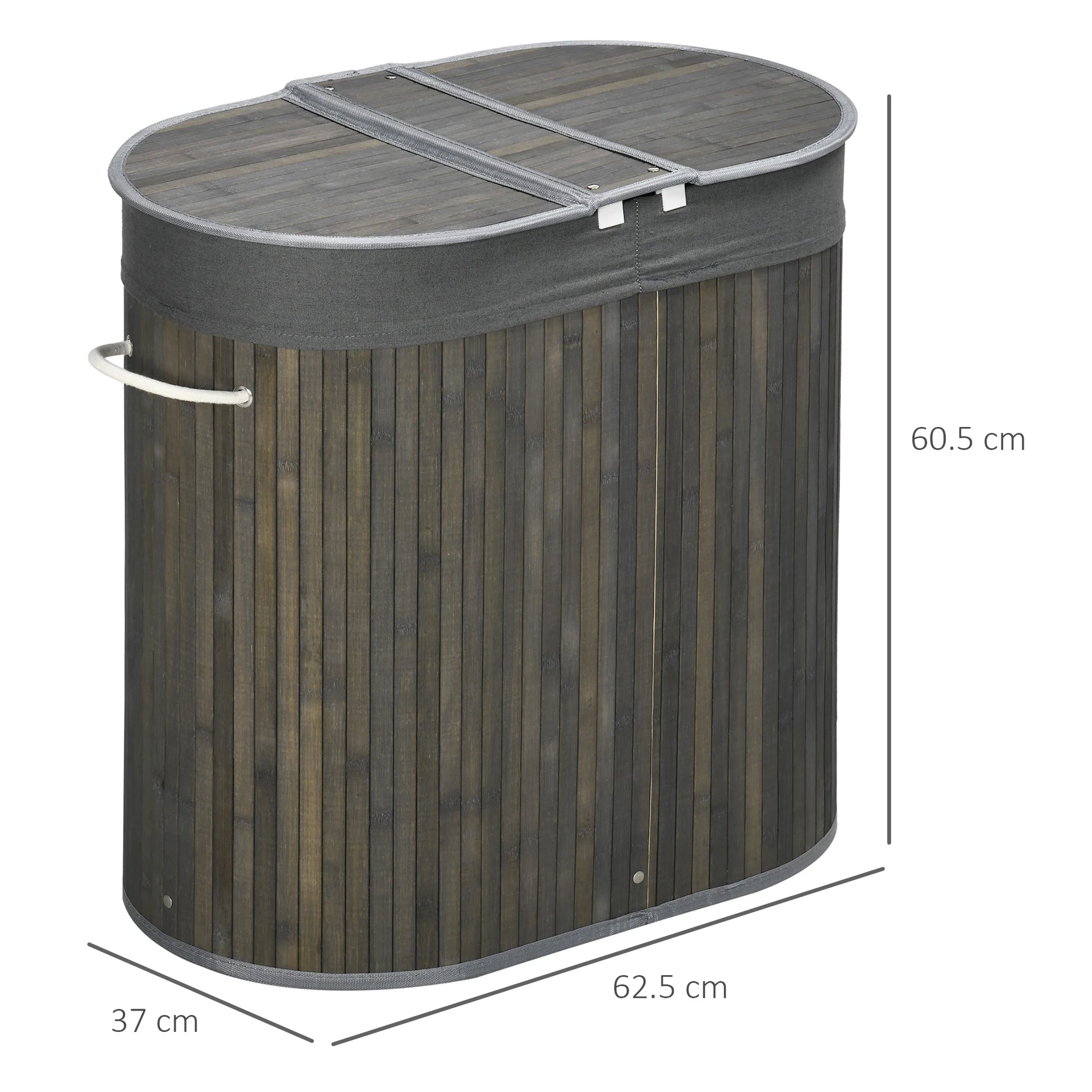 Bamboo Laundry Basket – 2 Compartments Homelune LTD