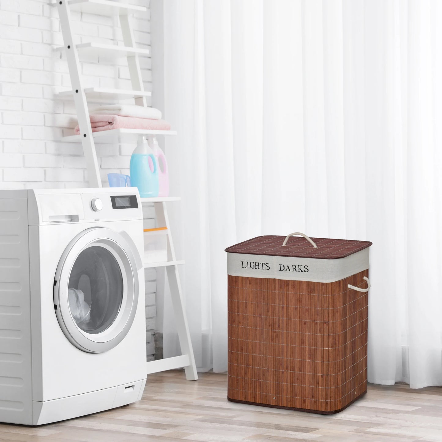Bamboo Laundry Hamper – Light & Dark Sorter Homelune LTD