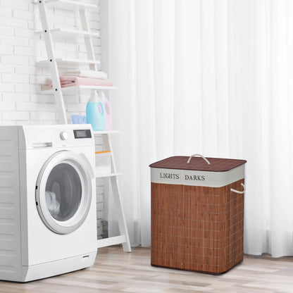 Bamboo Laundry Hamper – Light & Dark Sorter Homelune LTD