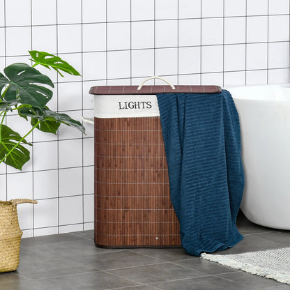 Bamboo Laundry Hamper – Light & Dark Sorter Homelune LTD