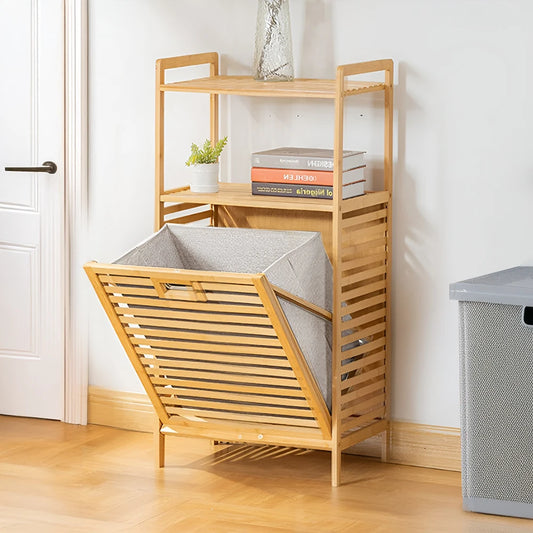 Bamboo Laundry Rack with Storage Homelune LTD