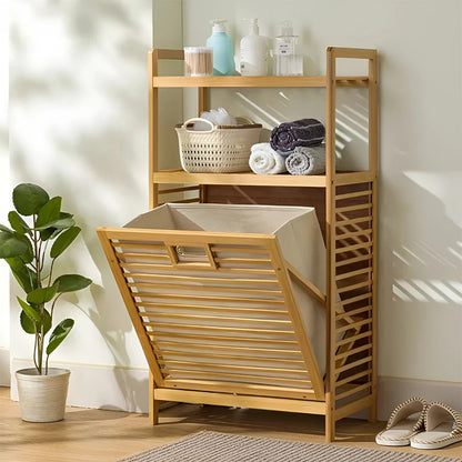 Bamboo Laundry Rack with Storage Homelune LTD