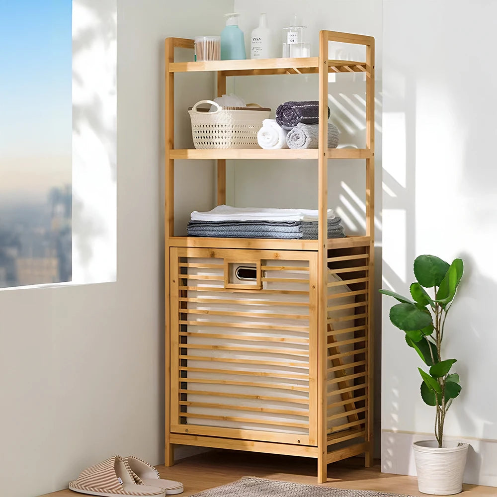 Bamboo Laundry Rack with Storage Homelune LTD