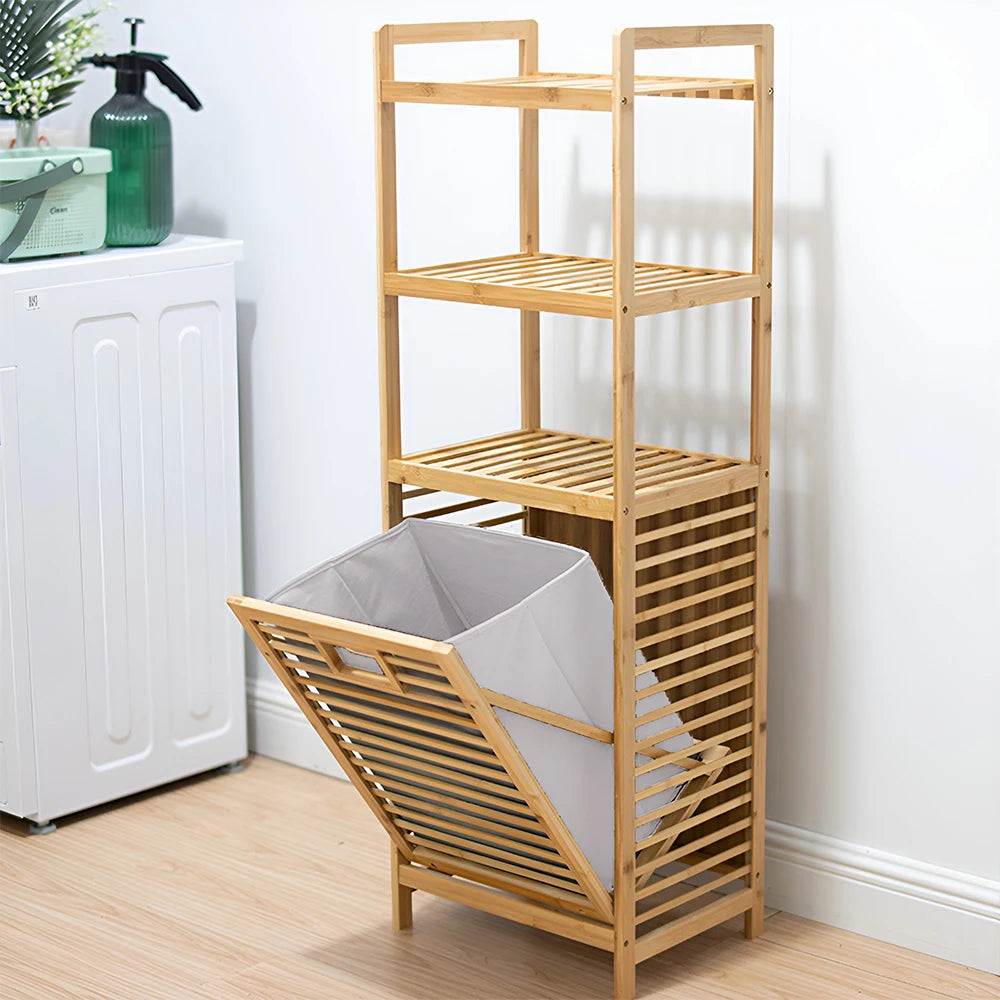 Bamboo Laundry Rack with Storage Homelune LTD