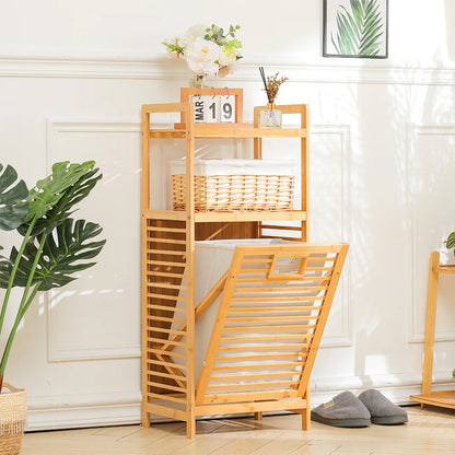 Bamboo Laundry Rack with Storage Homelune LTD