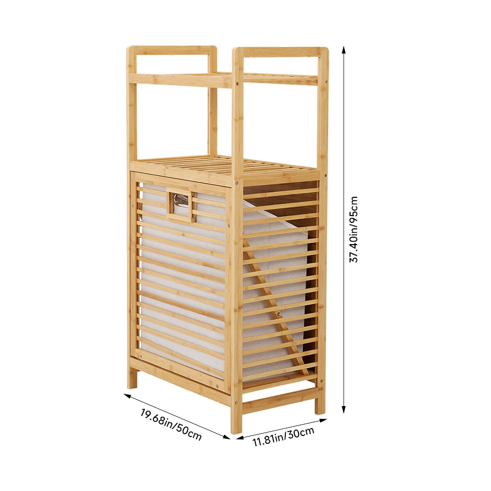 Bamboo Laundry Rack with Storage Homelune LTD