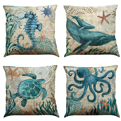 Bring Coastal Vibes Home with Sea Turtle Printed Cushion Covers - Homelune LTD home essentials and decor!