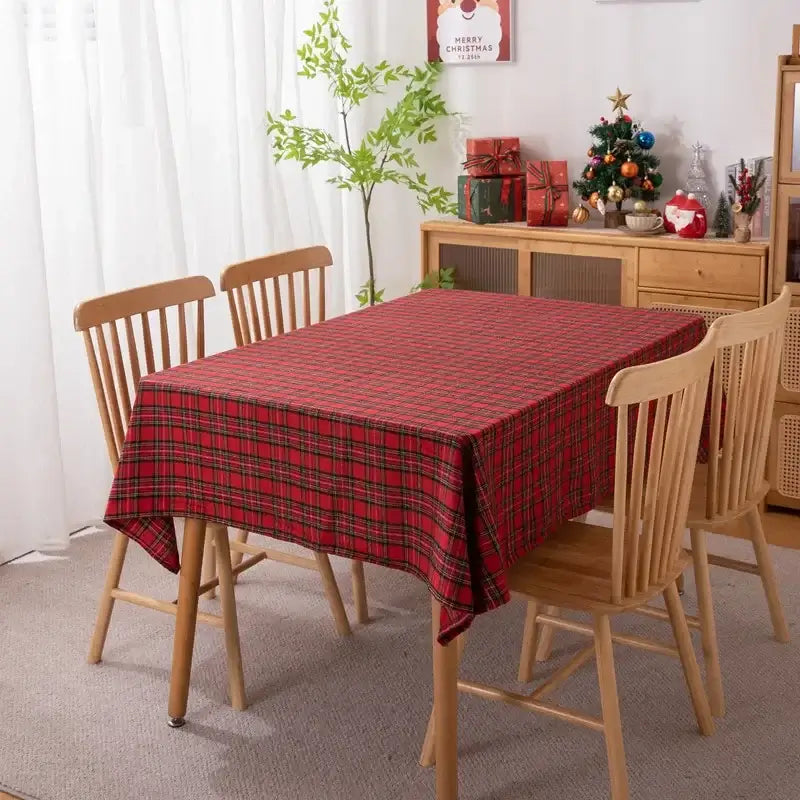Celebrate the Holidays with Our Elegant Green Plaid Tablecloth - Homelune LTD home essentials and decor!