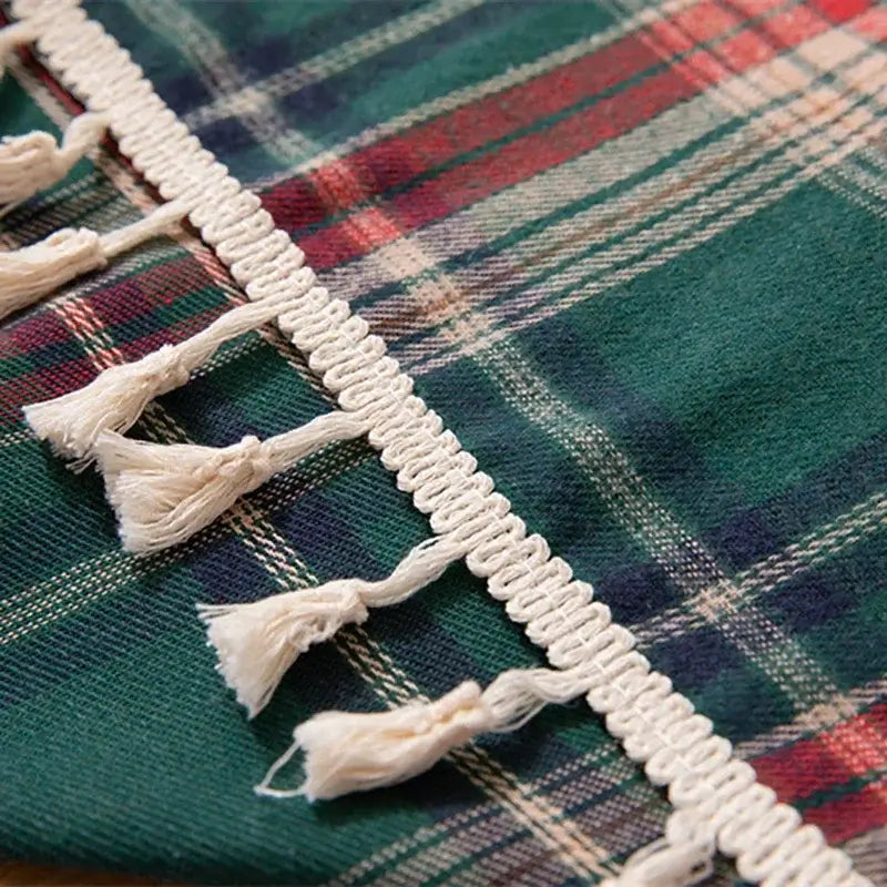 Celebrate the Holidays with Our Elegant Green Plaid Tablecloth - Homelune LTD home essentials and decor!