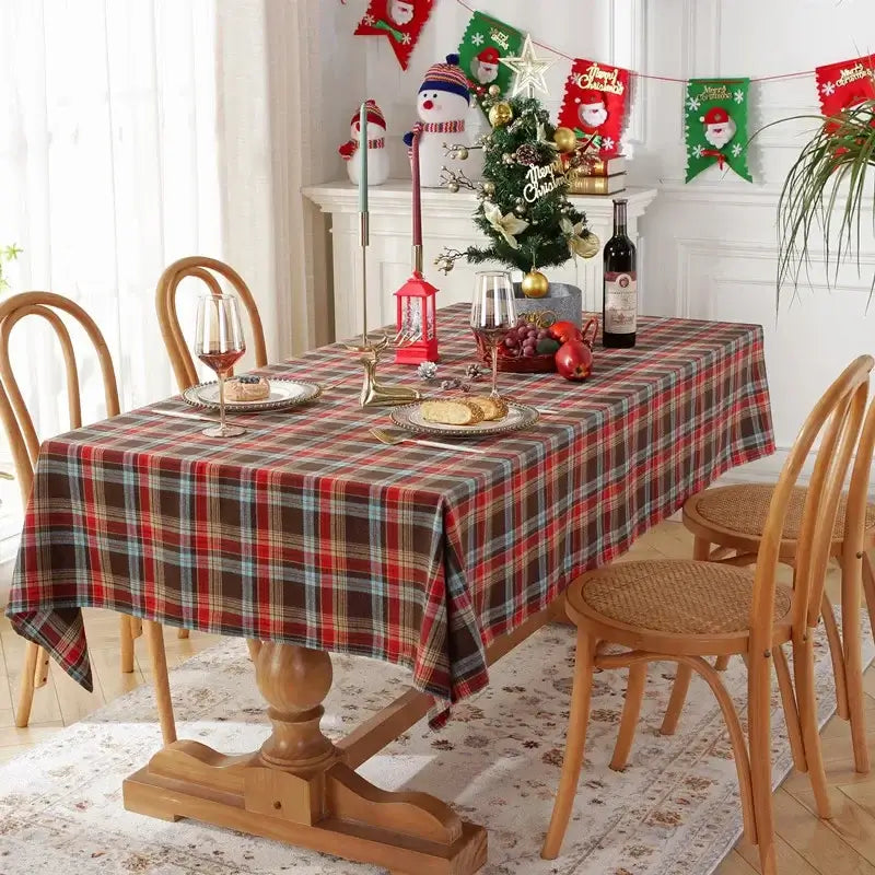 Celebrate the Holidays with Our Elegant Green Plaid Tablecloth - Homelune LTD home essentials and decor!