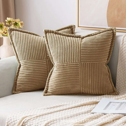 Cozy Up Your Living Space with Corduroy Boho Striped Pillow Covers - Homelune LTD home essentials and decor!