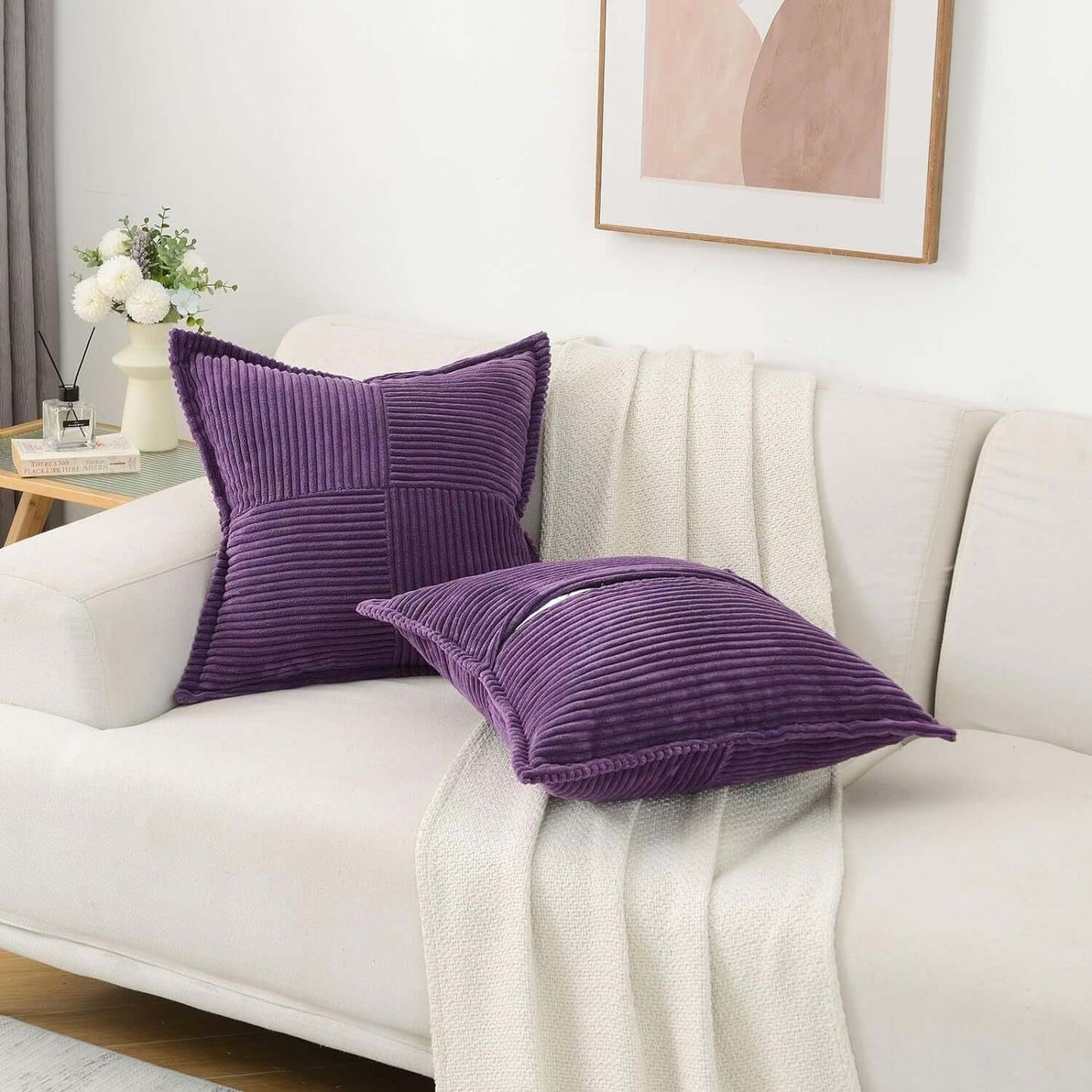 Cozy Up Your Living Space with Corduroy Boho Striped Pillow Covers - Homelune LTD home essentials and decor!