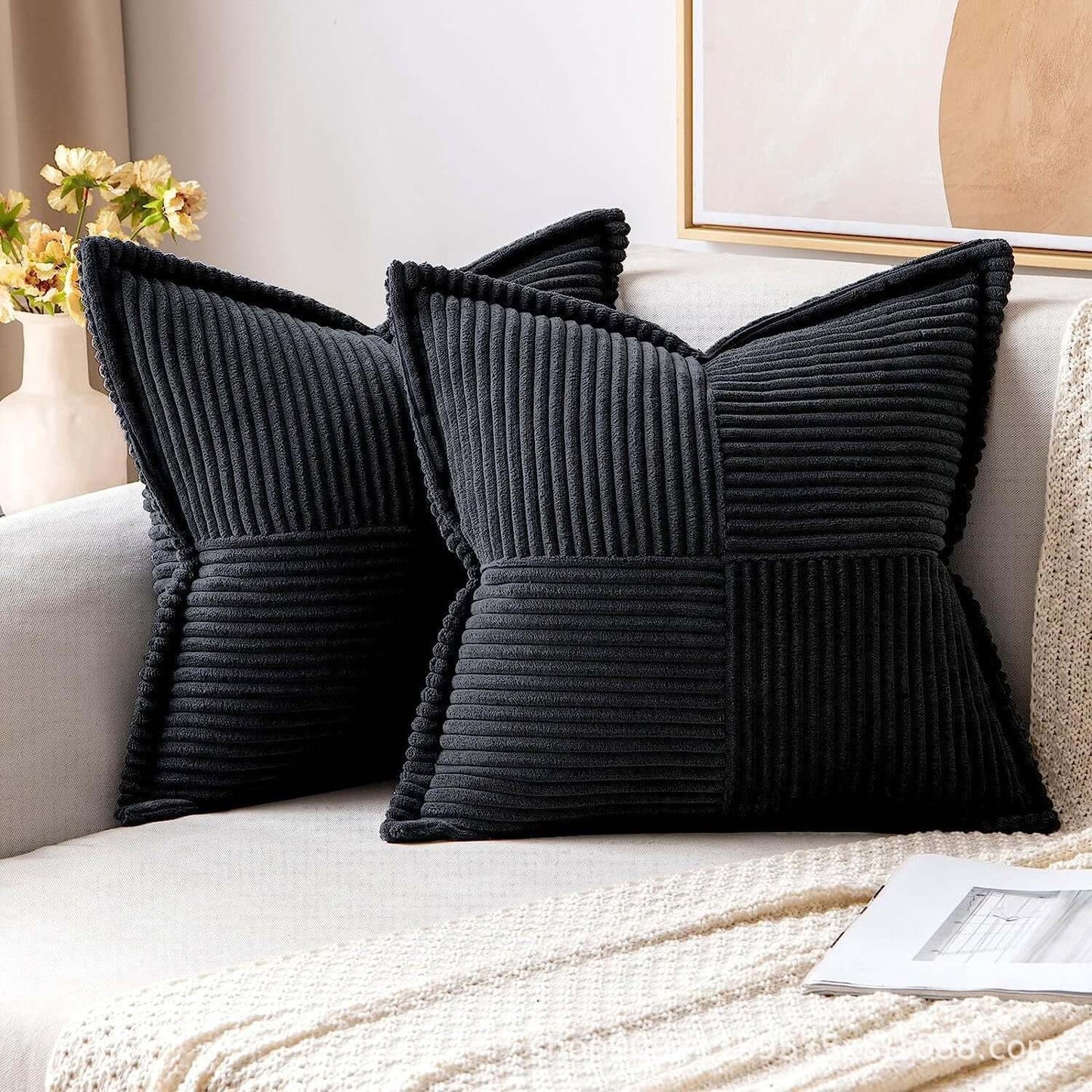 Cozy Up Your Living Space with Corduroy Boho Striped Pillow Covers - Homelune LTD home essentials and decor!