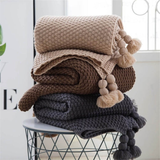 Cozy Up in Style with Our Nordic Fringed Knit Wool Blanket! - Homelune LTD home essentials and decor!
